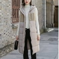 thumbnail image 5 of Lovskoo Womens 2025 Fall Vests Padded Coat Sleeveless Fleece Jacket Zip Up Hoodie Pockets Long Warm Winter Coat Outerwear Khaki, 5 of 8
