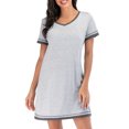 thumbnail image 1 of Camisones holgados de manga corta para mujer, pijamas para descansar, 1 of 8