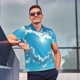 thumbnail image 4 of Balery Heart Shaped Cloud Camisa Polo de Hombre con Estampado, de Manga Corta y Tejido Medio, Camisa Tipo Golf Polo-Large, 4 of 6