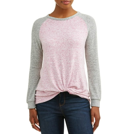 Raglan Performance Tee - Women's Long Sleeve Super Soft Front Tie Raglan T-Shirt