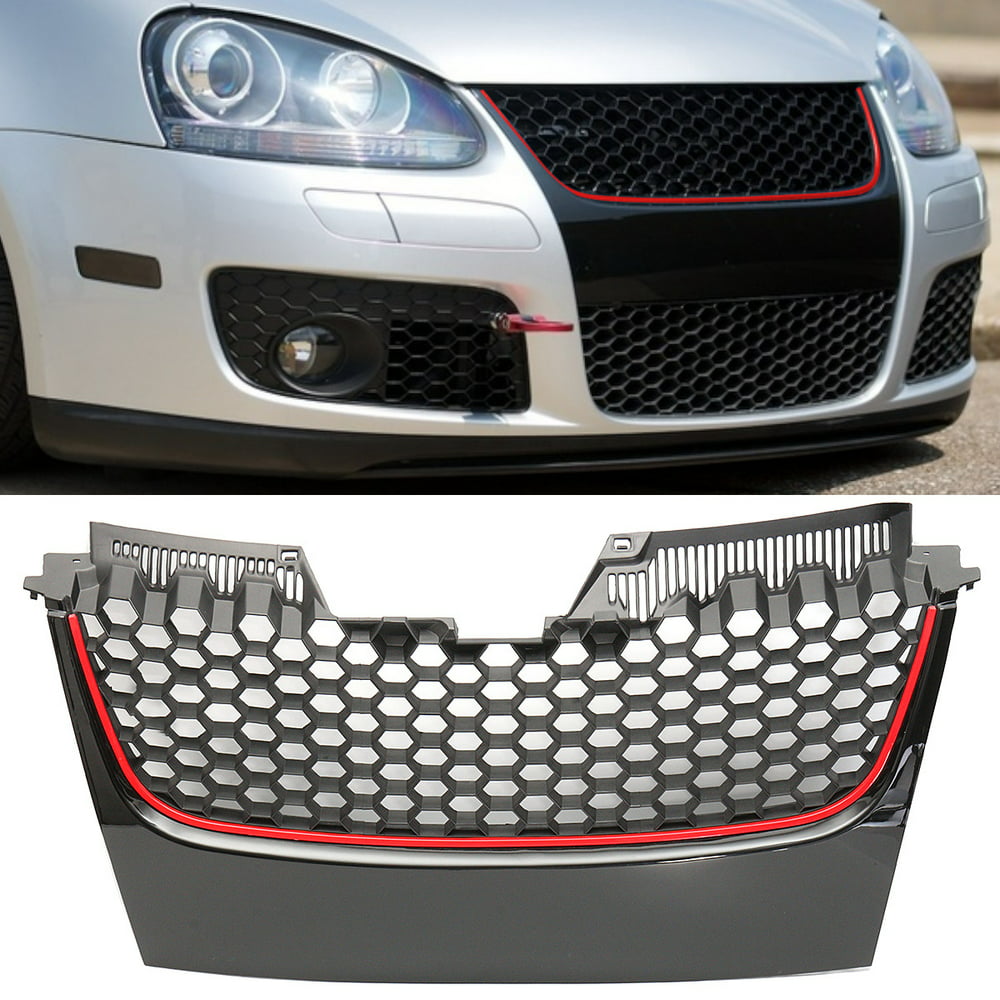 1pcs Front Bumper Grill Grille With Gti Badge For Vw Mk5 Golf Jetta Gt Sport 2006
