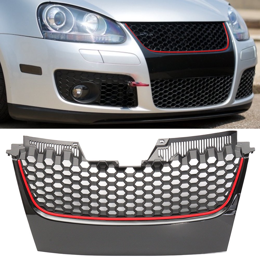 1Pcs Front Bumper Grill Grille With GTI Badge For VW MK5 Golf Jetta GT Sport 2006