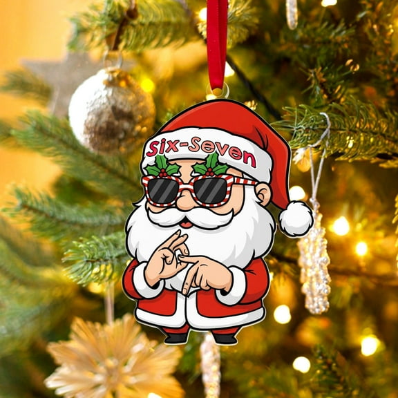 Six Seven Christmas Ornament, Funny Number Meme Ornament, 6 7 Christmas Tree Decoration, Christmas Gift for Kids, Gen Alpha Humor Ornament