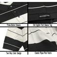 thumbnail image 4 of Mens Classic Old School Striped Midweight Pique Polo Shirt Street Casual Tshirt, 4 of 5
