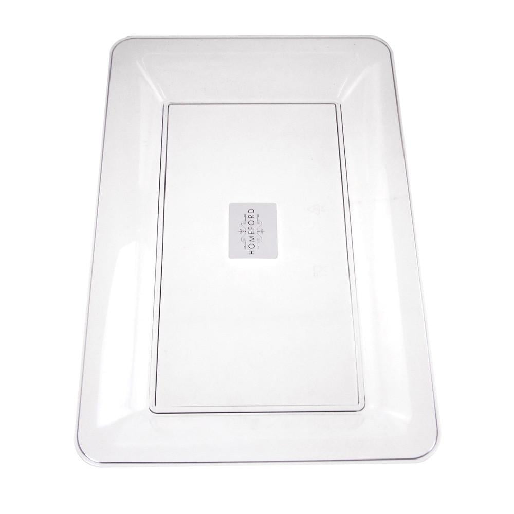 Clear Plastic Rectangle Serving Tray, 141/2Inch