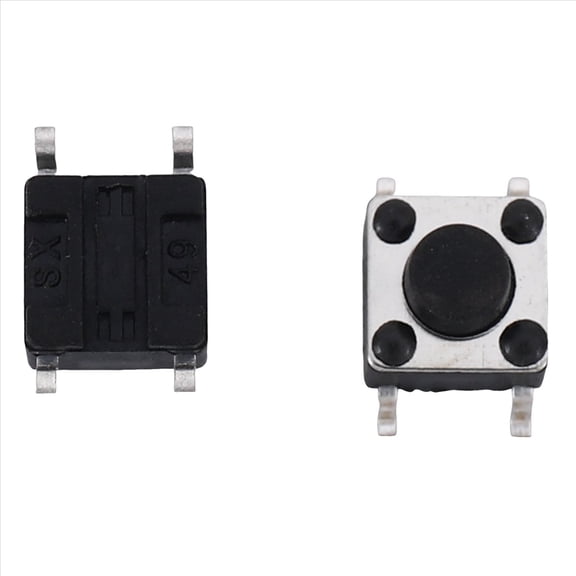 50 Pcs 6x6x5mm 4-Pin DIP Through Hole Momentary Tactile Push Button Switch,50 x Tact Switches,Black