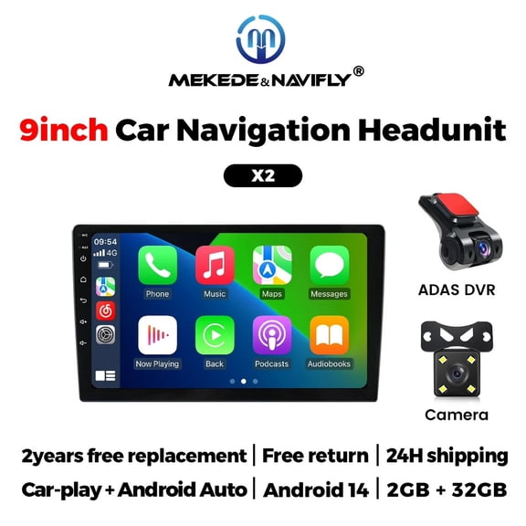 X2 32G CAM DVR 9 NaviFly 9/10 inch Universal Android Car Radio 32G Autoradio 2 Din Car Stereo GPS BT Central Multimedia Smart Car Systems Carplay