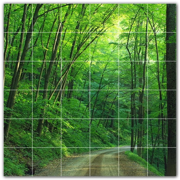 Picture-Tiles.com: Trees Ceramic Tile Wall Mural WAL501036-66M. 36"W x 36"H using (36) 6" x 6" Ceramic Tiles-Satin Finish