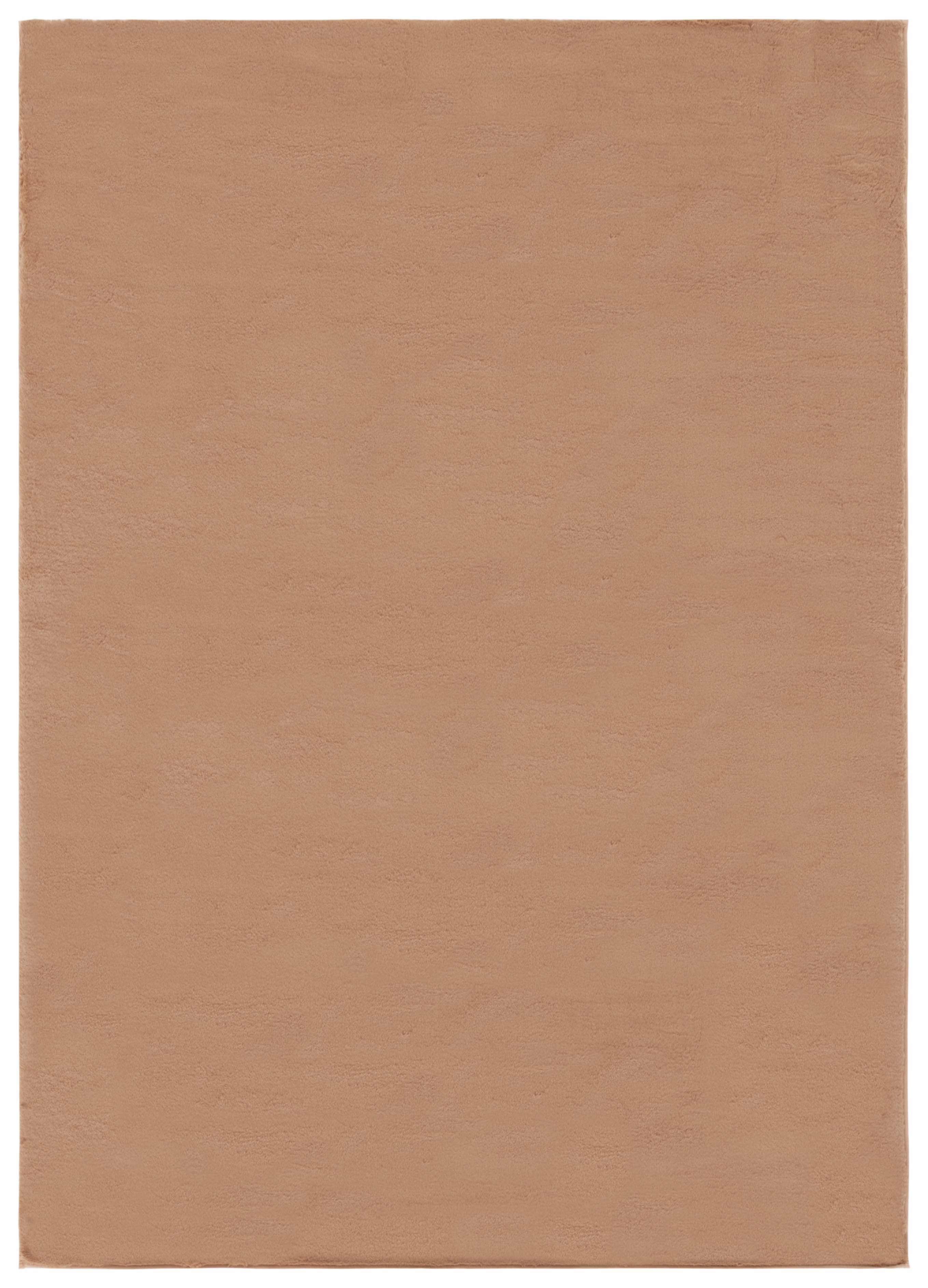 Safavieh Faux Rabbit Fur Davin Solid Machine Washable Slip Resistant Area Rug, Brown, 5' x 7'