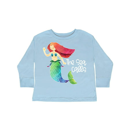 

Inktastic The Sea Calls Mermaid with Red Hair Gift Toddler Boy or Toddler Girl Long Sleeve T-Shirt