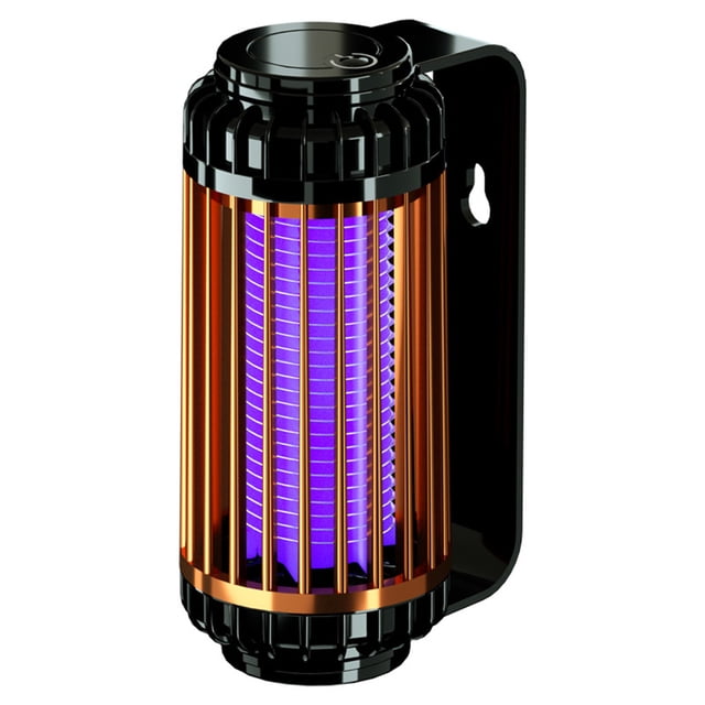 Yuarrent Lámpara repelente de insectos eléctrica de alto voltaje de 3000V, lámpara LED para insectos voladores, luz nocturna para sala de estar, Accesorios para electrodomésticos Oro negro Yuarrent HA061158-02B