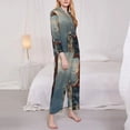 thumbnail image 3 of Rateoe Red Dragon Mountain Sunrise Pattern Womens Pajamas Set Long Sleeve Sleepwear Button Down Nightwear Soft Cotton Pj Lounge Sets-XX-Large, 3 of 7