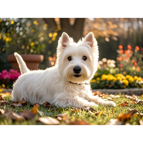 West Highland White Terrier Diamond Dots Painting DIY Kits 5D Diamond Art Full Round Drill Crystal by Number Embroidery Arts and Crafts for Living Room Home Wall Decor 12x16 inch / 30x40cm