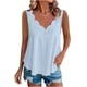 thumbnail image 3 of TaTaai Solid Color Women Tank Top Palace Lock Wave Edge Sleeveless Irregular V Neck Breathable Non See-through Machine Washable No Fading Casual Fashion Daily Top Gift, 3 of 8