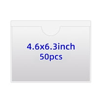 Storage Bin Labels, 4x6 Clear Adhesive Index Card Holders for Packing, Moving Boxes, and Containers, 50 Pcs