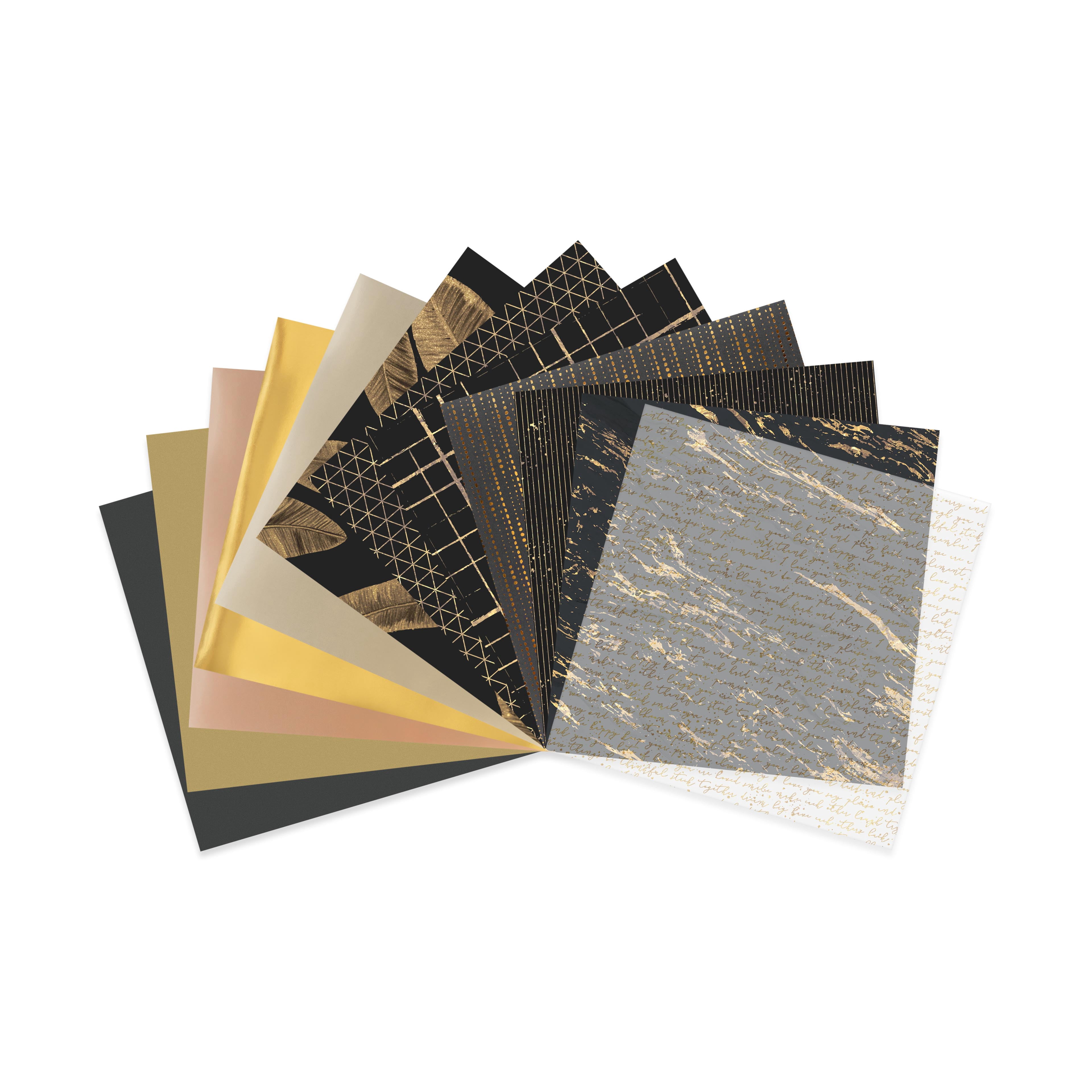 12" x 12" Foiled Fundamentals Paper Pad by Recollections - Premium Scrapbook & Crafting Paper for DIY Projects - Card Making - & Decorative Arts - 180 Sheets