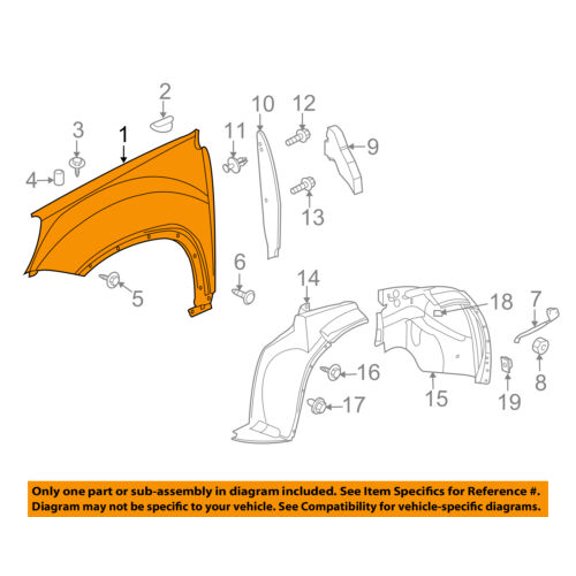 GMC GM OEM 07-12 Acadia-Front Fender Quarter Panel Right 20782225