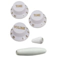 thumbnail image 3 of Colcolo 3 Pieces Guitar Single ROCKER Handle Cap Control Knobs DIY Guitar Accessories white and gold, 3 of 8