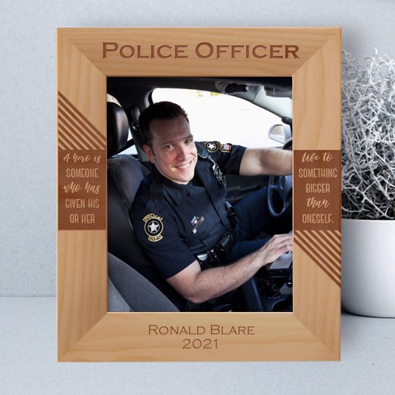 A Hero Is Someone Who Has Given His Or Her Life Personalized Wooden Frame 8" x 10" Brown (Vertical)