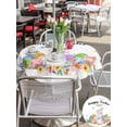thumbnail image 4 of Outdoor Tablecloth with Umbrella Hole and Zipper, Easter Round Table Cloth 60 Inch Waterproof Tablecloth, Spring Watercolor Easter Eggs Bunny Flower Picnic Table Cover for Patio Camping, 4 of 7