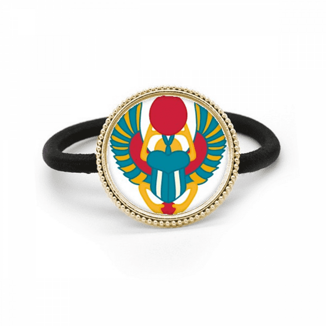 Ancient Egypt Scarab Pattern Silver Metal Hair Tie And Rubber Band Headdress