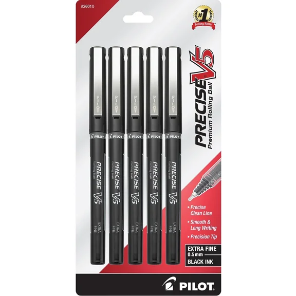 Pilot Precise V5 Rollerball Pens Extra Fine Point Black Ink 379731