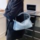 thumbnail image 2 of Bolsos con asa superior para mujer, bolso de hombro con cadena, bolso elástico de punto, bolso de tienda (azul) Tmvgtek Para Estrenar, 2 of 7