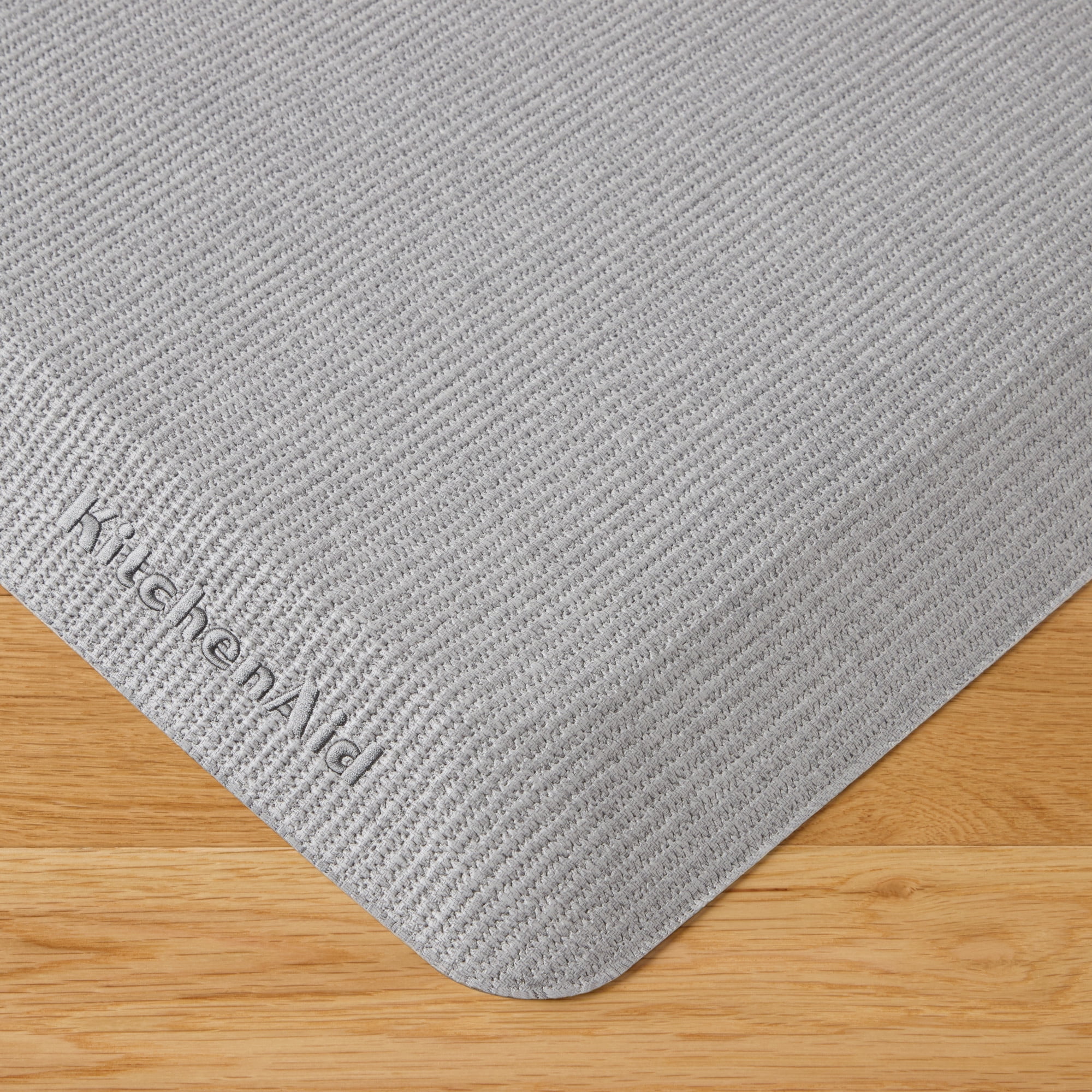 KitchenAid Classic Series Solid Basketweave Kitchen Comfort Mat, Matte Grey, 20"x39"