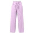 thumbnail image 6 of SIYUDAN Women Pants Womens Casual Pants Pink Adult Yoga Pants Loose Pants High Waist Wide Leg Pants With Pockets Women Summer Pants, 6 of 7