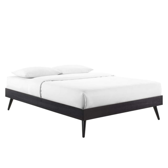 Modway Margo Lit Plateforme Grand en MDF Bois et Bois d'Hévéa, Noir
