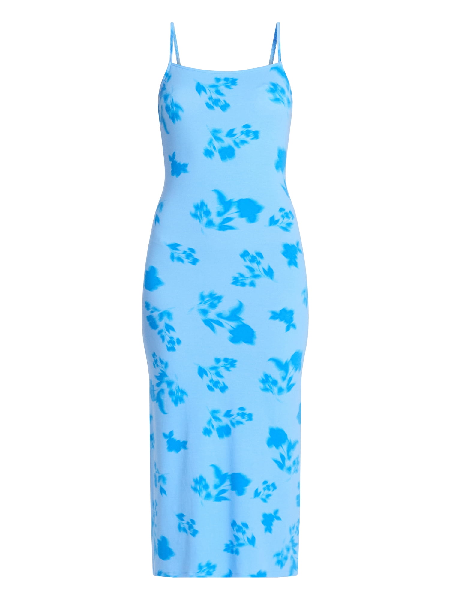 No Boundaries Sleeveless Square Neck Midi Dress, Women's & Women's Plus Sizes XXS-4X