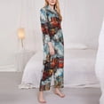thumbnail image 3 of Balery Red Train Hot Air Balloon Conjunto de Pijama con Estampado para Mujer, Conjunto de Dos Piezas con Manga Larga, Ropa de Dormir Suave con Bolsillos, Pijamas Cómodos-Medium, 3 of 7