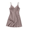 thumbnail image 4 of SELONE Lace Nightgowns for Women Sleep Shirts V Neck Sleepshirt Slit Lace Sleeveless Short Dress Comfy Loungewear, 4 of 5