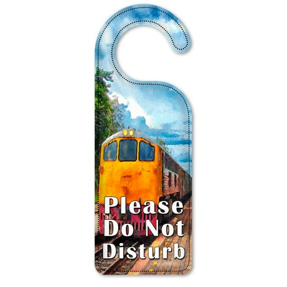 Do Not Disturb Door Knob Hanger Sign - Train Painting