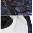 thumbnail image 2 of Men's Heavyweight Flannel Zip Up Fleece Lined Plaid Sherpa Hoodie Jacket (613R - Navy/Blue, 2XL), 2 of 5