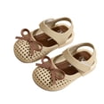 thumbnail image 2 of Viluyesy Girls Mary Jane Shoes Hook Loop Breathable Hollow Out Bow Closed Toe Soft Sole Princess Dress Shoes Khaki Size 12.5 Little Kids, 2 of 7