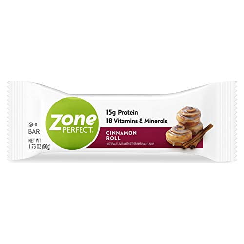 Zone Perfect Protein Bars, Cinnamon Roll, 15g of Protein, Nutrition