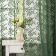 thumbnail image 2 of Juego de cortinas YJ YANJUN de encaje verde oliva, 213 cm de largo, 2 paneles, 2 of 7