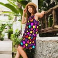 thumbnail image 2 of KLL Colorful Hearts Pattern Womens Summer Dresses 2025,Loose Round Neck Sleeveless Sundresses Tank Dresses with Pockets, 2 of 7