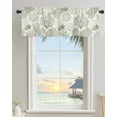 thumbnail image 2 of Rod Pocket Window Valances Sage Green Ocean Starfish Shell Coral Short Kitchen Curtains Marine Life Window Treatment Drapes for Bedroom Bathroom Living Room 54x18In,1 Panel, 2 of 7
