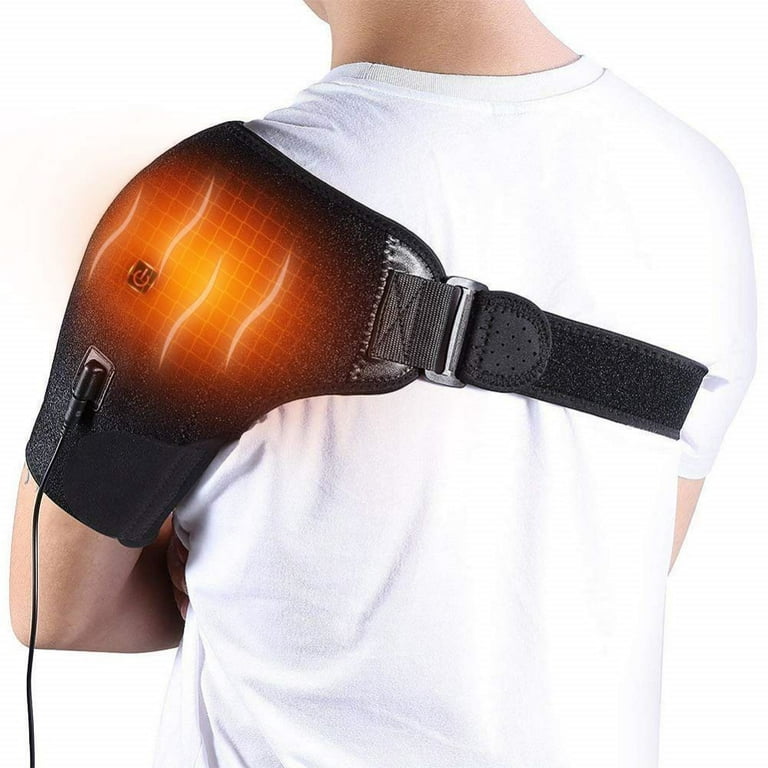 Portable Heated Shoulder Wrap Pad Brace Support Therapy Pain Relief Belt,  Aousthop USB Heating Infrared Pad Strap Relax Muscle Pain Shoulder