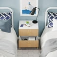 thumbnail image 4 of Finmind Striped 2-Drawer Nightstand: Modern End Table & Bedroom Organizer, Wood & White, 4 of 7