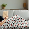 thumbnail image 3 of Mid Century Soft Flannel Fleece Throw Blanket, Retro Revival Space Design with Random Abstract Blots and Outlines, Cozy Plush for Indoor and Outdoor Use, 50" x 60", Slate Blue Red Black, by Ambesonne, 3 of 5