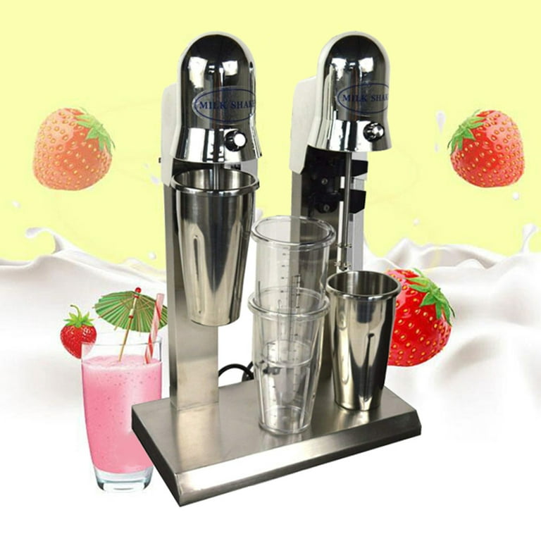Oukaning 560W Commercial Double Head Milkshake Maker Shaker Drink Mixer Blender 2 Speed, Size: One size, Silver