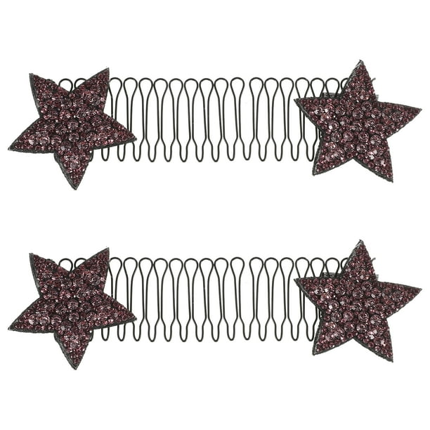 2 peines en forma de estrella, fijador de cabello en forma de U, pinzas invisibles y elásticas, herramienta de peinado para mujeres, accesorios para el cuidado diario, morado