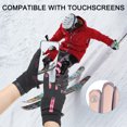 thumbnail image 3 of Uxcell Winter Ski Snow Gloves,  Waterproof Touchscreen Winter Warming Gloves Pink, 3 of 7