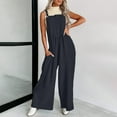 thumbnail image 2 of Patlollav Women'S Bib Overalls Casual Summer Sleeveless Strap Loose Wide Leg Jumpsuits with Pockets, 2 of 6