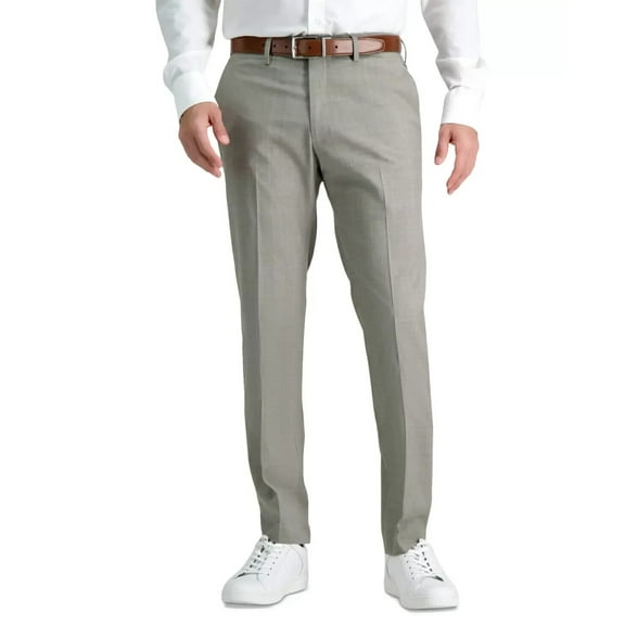 Kenneth Cole Reaction Mens Slim-Fit Stretch Check Dress Pants Gray Size 31