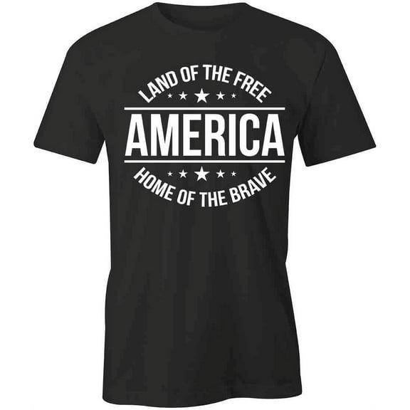 Land Of The Free T-Shirt | Patriotic American Black Tee Gift