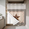 thumbnail image 4 of U.S. Country Rusty Stars No Hook Shower Curtain with Snap in Liner Retro Berries Vine Black Beige Plaid Waterproof Bathroom Shower Curtain with See Through Top Window for Bathtub 72" x 78", 4 of 9
